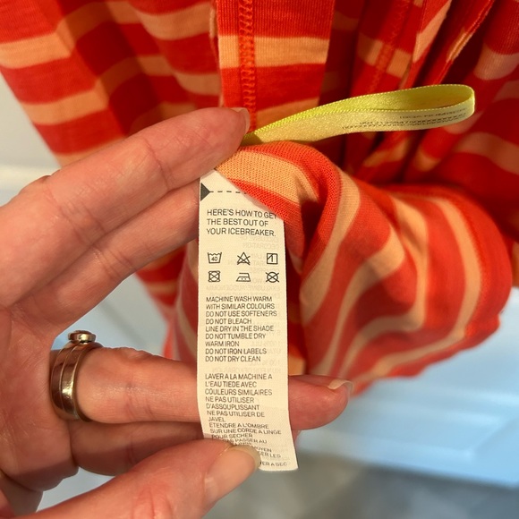 Icebreaker striped peach/coral dress - Picture 6 of 7